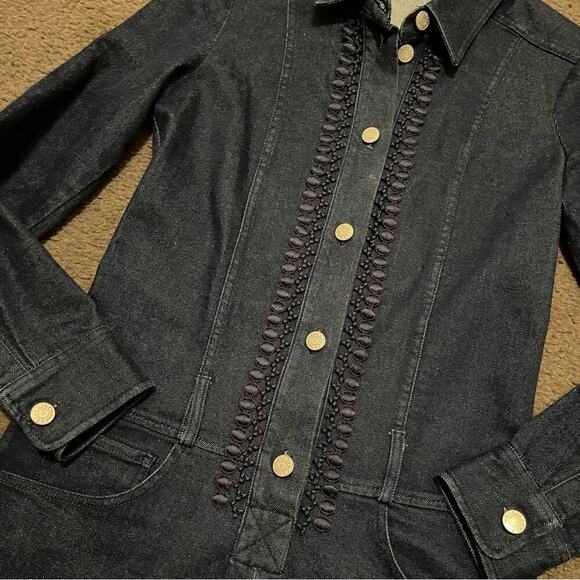 See By Chloe Denim Long Sleeve Jumpsuit Romper - Picture 6 of 8